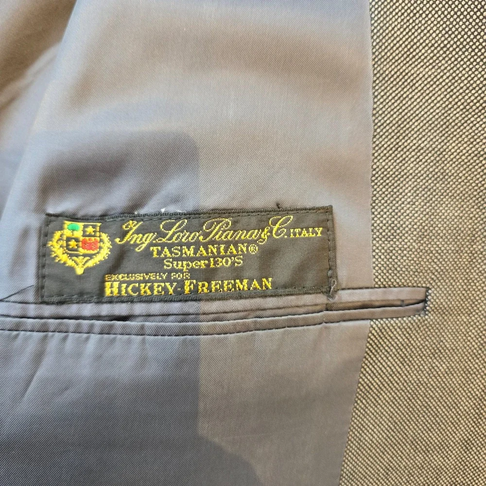 Hickey Freeman Madison Blazer Loro Piana Super 130s Wool‎ Grey 42 Reg K104